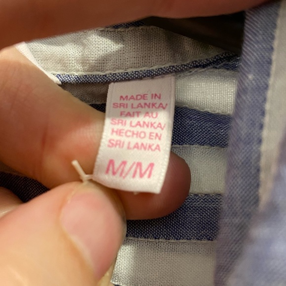 Victoria secret, medium, long sleeved blue striped, sleep shirt - Picture 4 of 5